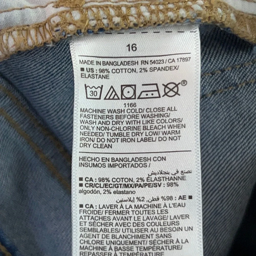 Old Navy Boys 16 Blue Straight Built-In Flex Denim Jeans *Flaw